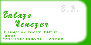 balazs menczer business card